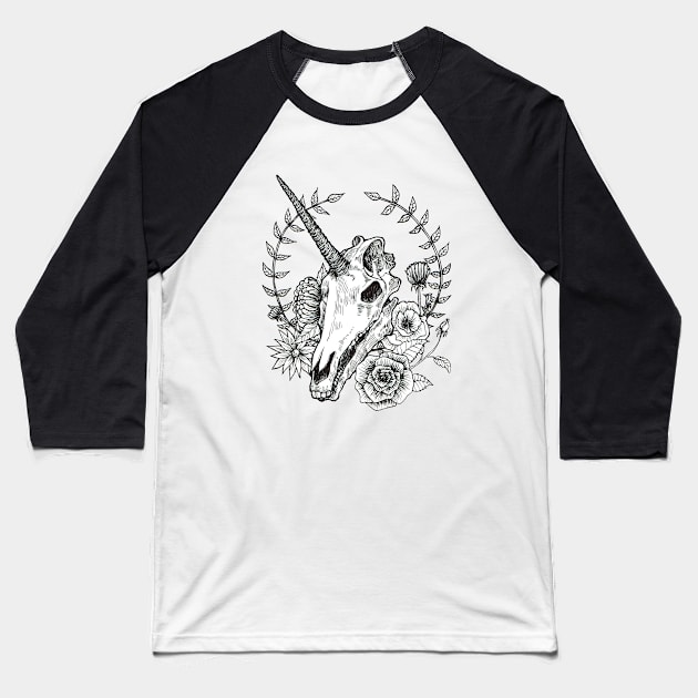 unicorn Baseball T-Shirt by Asong